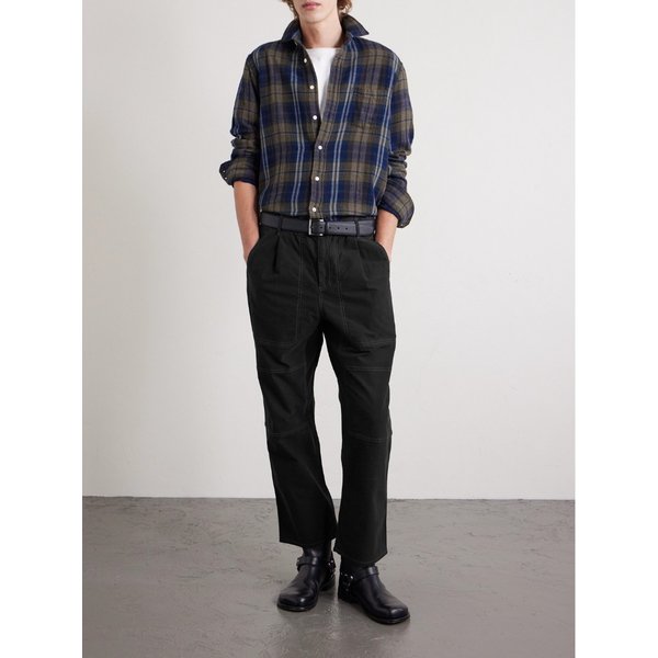 어셈블리 스트레이트 레그 플리츠 코튼 블렌드 팬츠 46376663162945678