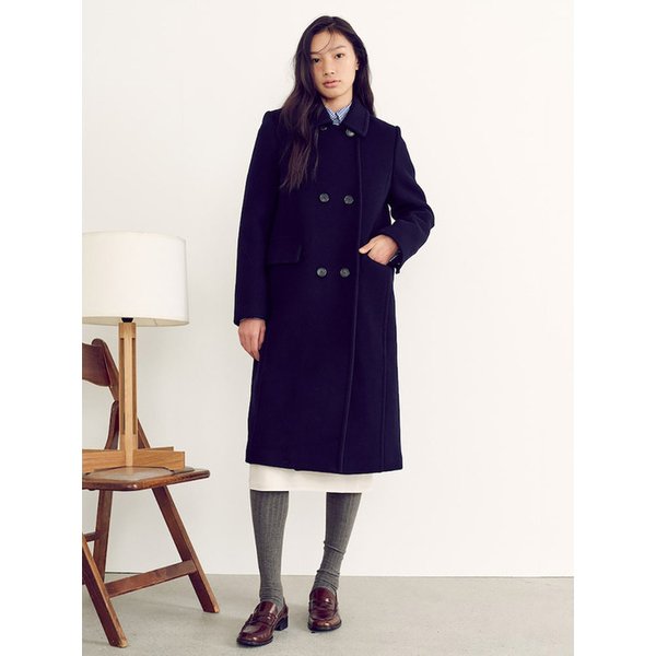 Double Button Tailored Coat  Navy (KE4X30M04R)