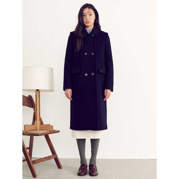 Double Button Tailored Coat  Navy (KE4X30M04R)