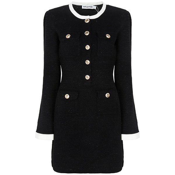 [부산점] 25SS 블랙 니트 칼라 미니 원피스 RS25 034S B