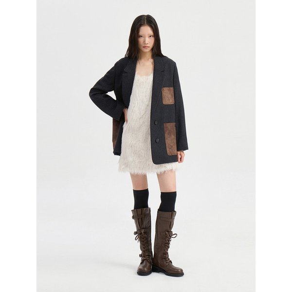 Suede Pocket Check Single Jacket (grey) LFJAW25300GYX