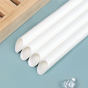 [KO] 일회용 화이트 사선 종이빨대 11x250mm 1박스 3000개 / 개별포장