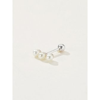 파인드엘리스 925 Silver Three Freshwater Pearl Mini Piercing