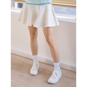 하트로고 라인 플레어 스커트 화이트