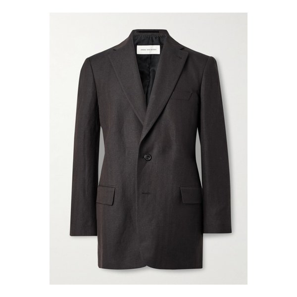 슬림핏 헤링본 리넨 울 혼방 블레이저 브라운 1647597354302814