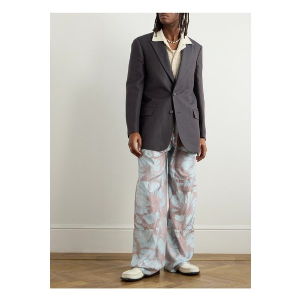 슬림핏 헤링본 리넨 울 혼방 블레이저 브라운 1647597354302814