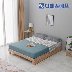 디에스에프 미우 원목 서랍 평상형 침대+독립스프링 매트 Q FBC038