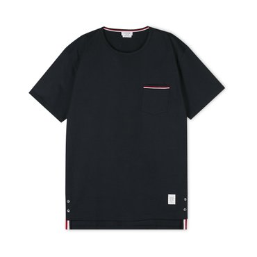 톰브라운 남성 삼선 포켓 네이비 반팔티 MJS010A 01454 415