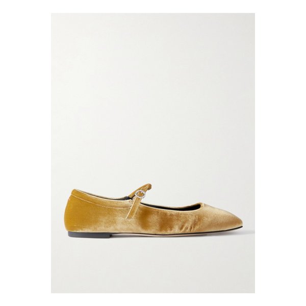 에이디 우마 벨벳 메리 제인 발레리나 플랫 머스타드 옐로 1647597344514058