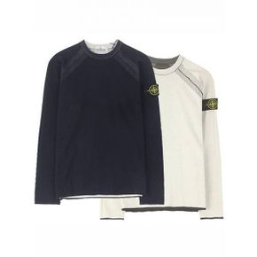 STONE ISLAND 스톤아일랜드 20SS 7215521B5 V0020 와펜 리버시블 라운드 스웨터 네이비 남성니트