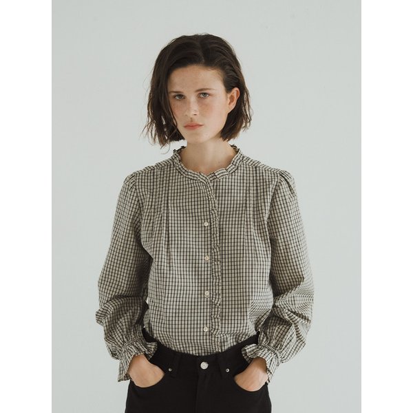 O Ruffle Check Blouse_2colors