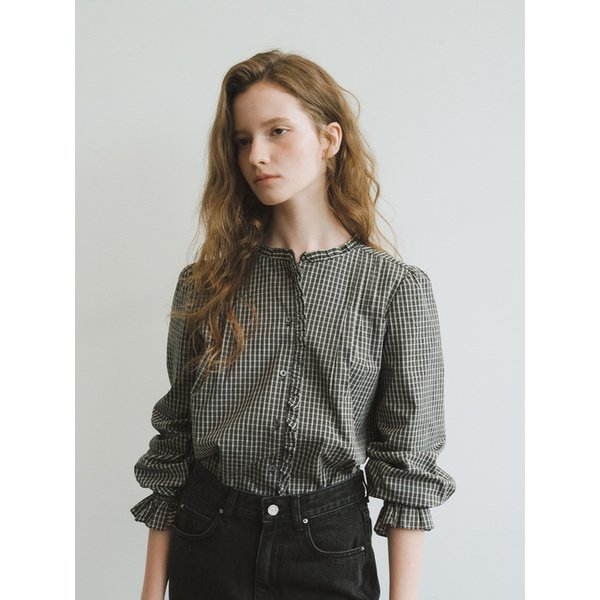 O Ruffle Check Blouse_2colors