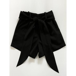 LINEN SCARF SHORTS (BLACK)