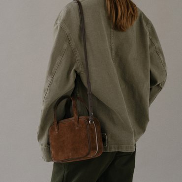 로서울 Mini Tin square tote bag Suede Chestnut