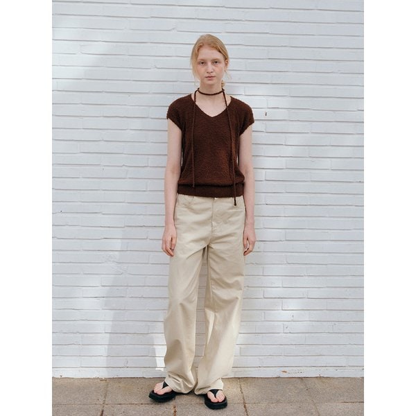 Amelia v-neck short sleeve knit (Brown)