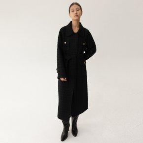 FW23 Tweed Wool Coat Black