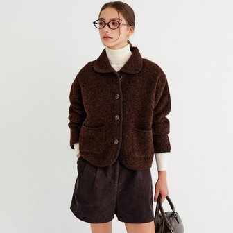 룩캐스트 몬디 부클 니트 가디건_브라운 / MONDY BOUCLE KNIT CARDIGAN_BROWN