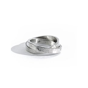 SEWN SWEN SILVER DOUBLE RING