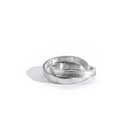 SEWN SWEN SILVER DOUBLE RING