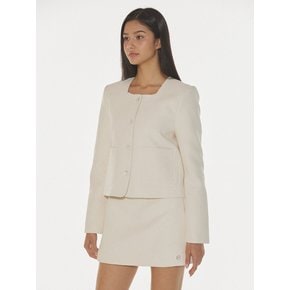 CLASSY BOUCLE TWEED MINI SKIRT - CREAM