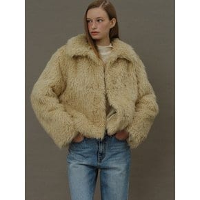 Hairy wool fur jacket