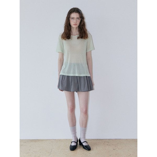 See-Through Tencel Wool T-shirt_Mint