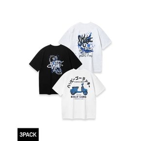 [3PACK] 앨빈클로 오버핏 스트릿 반팔티 3종 패키지