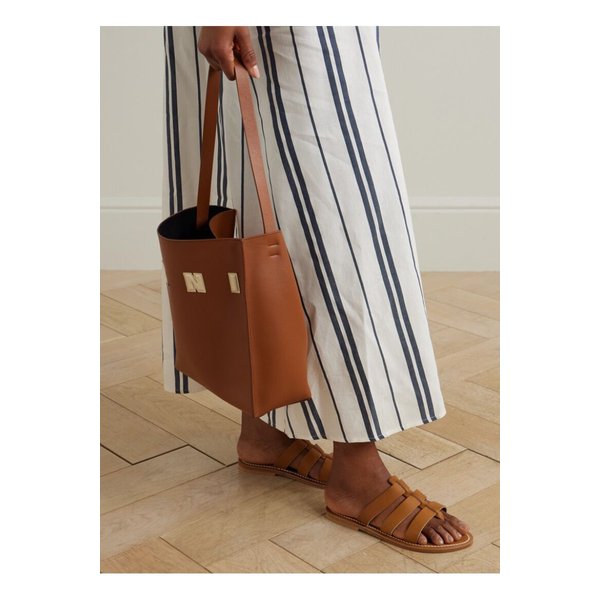 돌론 컷아웃 가죽 슬라이더 탠 브라운 46376663162859891