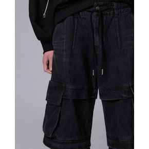 [파주점] 컬렉션 메타 카고 데님 팬츠 SG2PT720BK