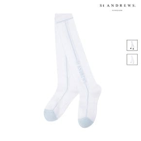 [26SS] 블루 여성 라인 배색 로고 메쉬 조직 니 삭스 821F1SC057_BL