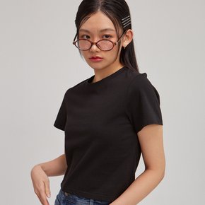 Basic Short Sleeve Crop T Black