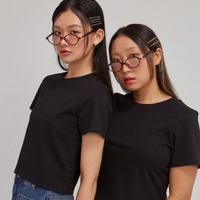 Basic Short Sleeve Crop T Black