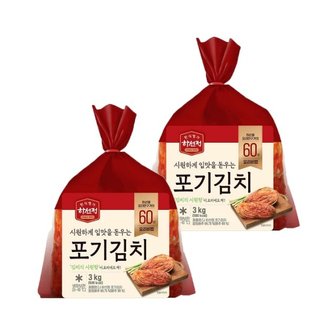 CJ제일제당 하선정 국산 포기김치 3kg x2개