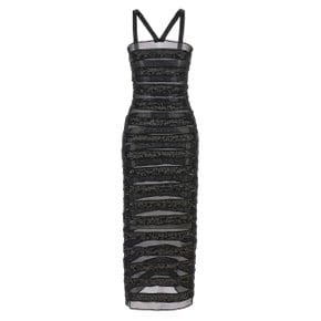 Sleeveless dress PDF246BLACK Black