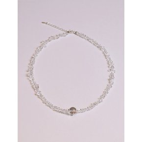 [단독]white quartz chips necklace