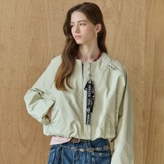 로고 테잎 래글런 절개 벌룬 집업 점퍼 ZE03QJ026NH