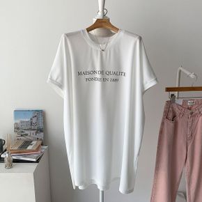 오버핏 라운드 레터링 반팔 티셔츠_P401166903