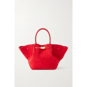 DEMELLIER 드멜리어 미디 뉴욕 가죽 트림 스웨이드 토트백 46376663162980013