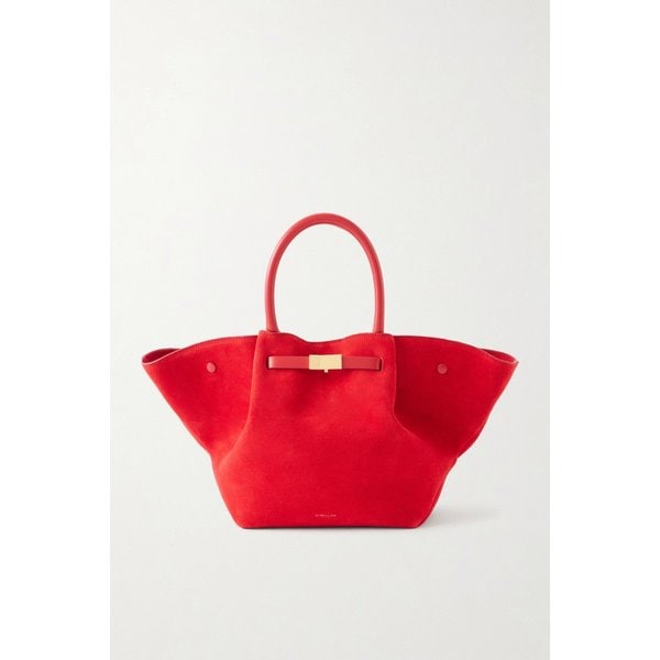 드멜리어 미디 뉴욕 가죽 트림 스웨이드 토트백 46376663162980013