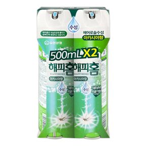 해피홈 에어로솔수성 아카시아향 500mL x 2P -O