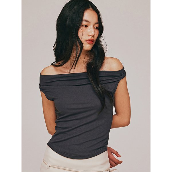 드레이프 오프숄더 투 웨이 탑_T613TP131