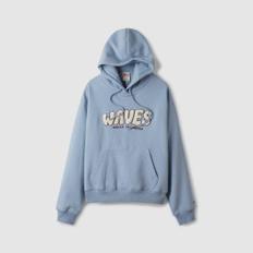 WHOAU 여성 Wave Boucle Patch HoodieBrushedWHMHE4T21FSG