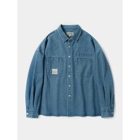 SL-LABEL OVER-FIT DENIM SHIRTS 라이트데님