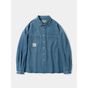 컬럼비아 유니버시티 SL-LABEL OVER-FIT DENIM SHIRTS 라이트데님