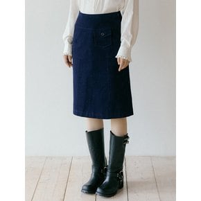 pocket corduroy skirt 215 (navy)