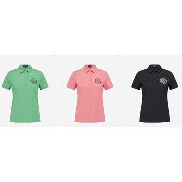 파리게이츠 S/S  여성  앰블럼 로고 프린트 칼라 반팔 티셔츠  522D2TS952