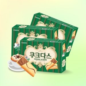 너만아는과자점 크라운 쿠크다스 비엔나커피 288g x 3통 / 과자 사무실간식