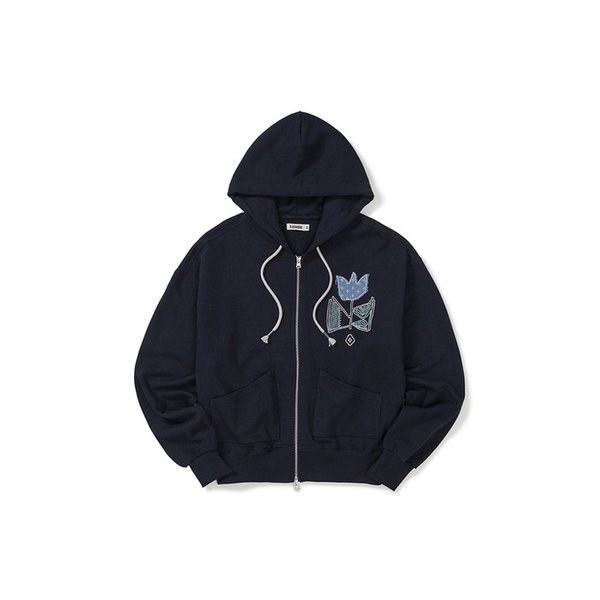 Gardener hoodied zip-up / Navy
