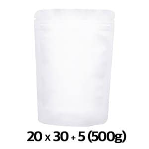  이지포장 무광 화이트 스탠드 지퍼백 원두 커피 봉투 500g 50매 기본형