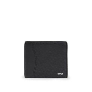 BOSS [SU25] 모노그램 프린트 스트럭처 지갑 블랙(50542379002)